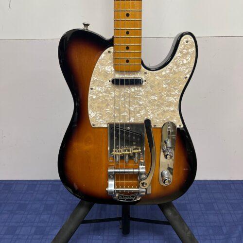 Used Fender Tele Telecaster Electric Guitar Made in Mexico 2022 with Custom Vibramate Bridge Kluson Locking Tuners Bigsby Tremolo and Case - Image 8