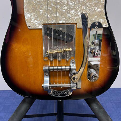 Used Fender Tele Telecaster Electric Guitar Made in Mexico 2022 with Custom Vibramate Bridge Kluson Locking Tuners Bigsby Tremolo and Case - Image 11