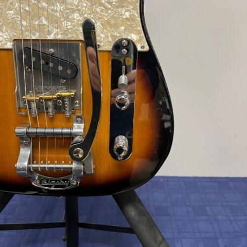 Used Fender Tele Telecaster Electric Guitar Made in Mexico 2022 with Custom Vibramate Bridge Kluson Locking Tuners Bigsby Tremolo and Case - Image 12