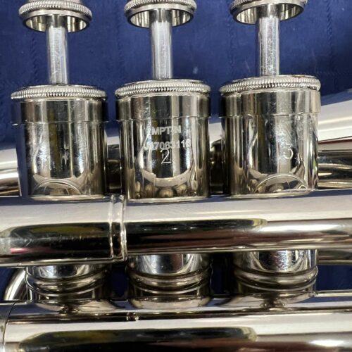 Used Mendini by Cecilio MPT-N Bb Nickel Plated Pocket Trumpet with Case and Mouthpiece Just Serviced - Image 6