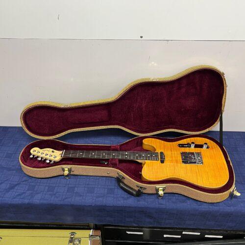 Used Fender Select Series American Tele Telecaster Carved Top Amber Custom Electric Guitar with Case