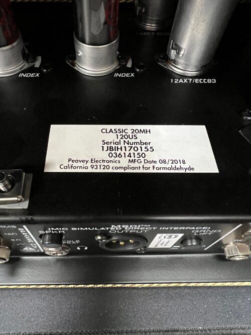 Used Peavey Classic 20 MH Mini Tube Amp Amplifier Head Tweed - Image 10