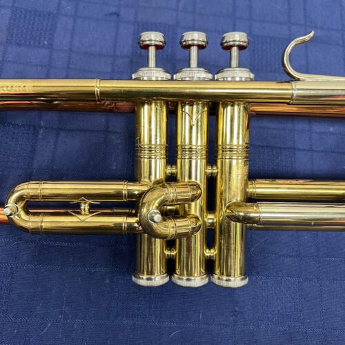 Vintage Conn Director Bb Trumpet with Original Case and Mouthpiece Copper Bell 1955 - Image 11