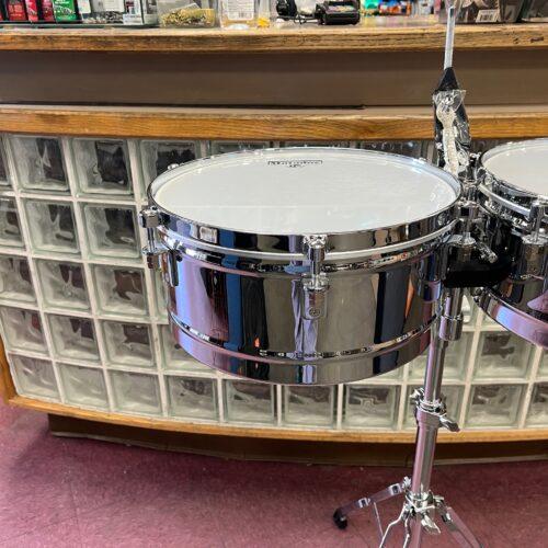 Used Latin Percussion LP Matador Deep Shell 14-/15-inch Timbales - Chrome with Stand - Image 2