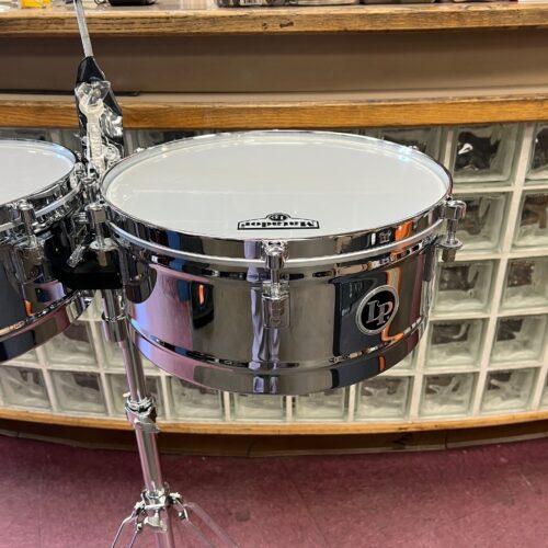 Used Latin Percussion LP Matador Deep Shell 14-/15-inch Timbales - Chrome with Stand - Image 3