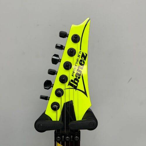 Used Ibanez RG1XXV RG 25th Anniversary Natural Solid Body Electric Guitar with Gig Bag Fluorescent Yellow - Image 4