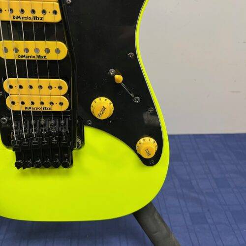 Used Ibanez RG1XXV RG 25th Anniversary Natural Solid Body Electric Guitar with Gig Bag Fluorescent Yellow - Image 10