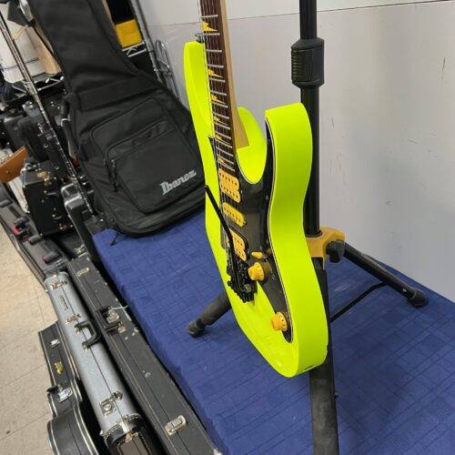 Used Ibanez RG1XXV RG 25th Anniversary Natural Solid Body Electric Guitar with Gig Bag Fluorescent Yellow - Image 12