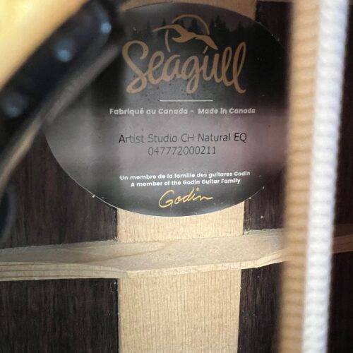 Used Seagull Artist Studio CH Natural EQ Acoustic Electric Guitar with Original Case - Image 11