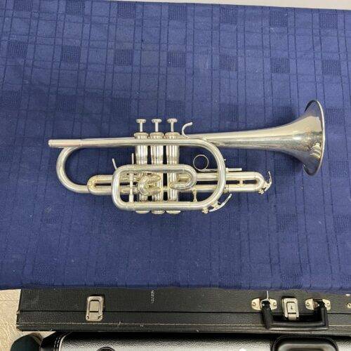 Used Andreas Eastman Silver Bb Cornet with Gard Gig Bag Just Serviced - Image 2