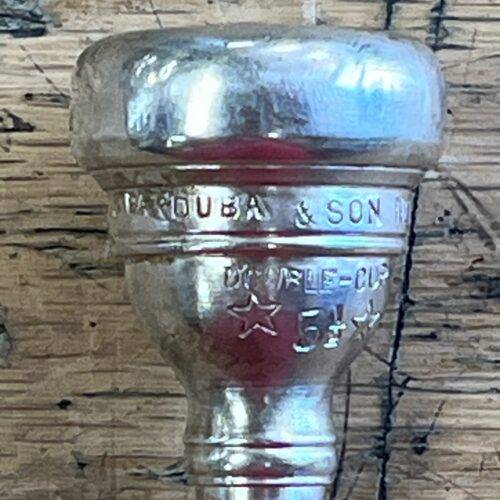 Used J. Parduba & Son New York Double Cup 5 1/2 Star Bb Trumpet Mouthpiece Patent No. 2.018.738 - Image 2