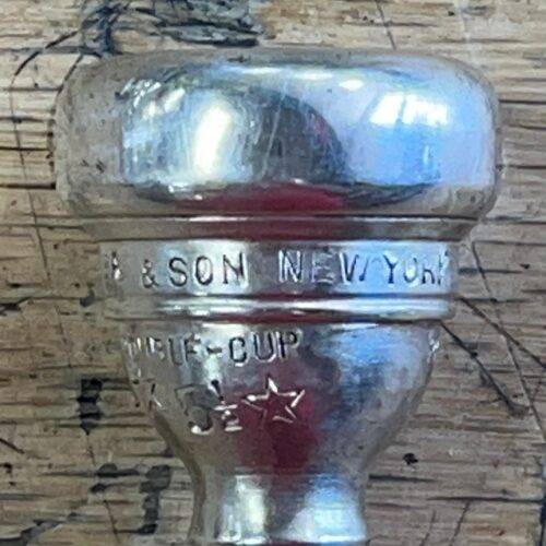 Used J. Parduba & Son New York Double Cup 5 1/2 Star Bb Trumpet Mouthpiece Patent No. 2.018.738 - Image 3