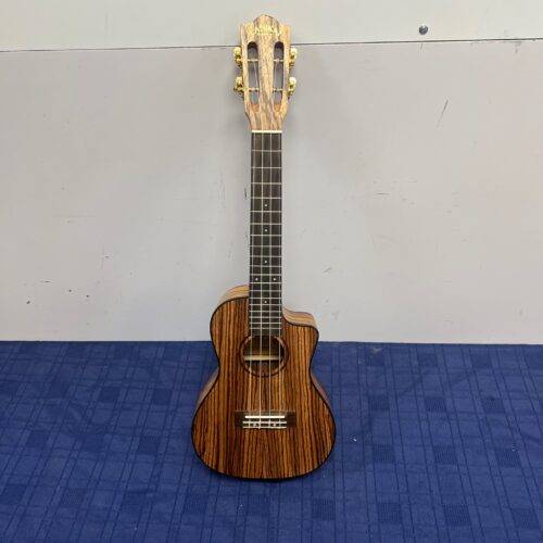 Used Lanikai SZW-CCA Acoustic Electric Concert Zebrawood Uke Ukulele