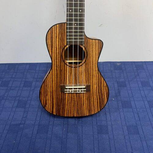 Used Lanikai SZW-CCA Acoustic Electric Concert Zebrawood Uke Ukulele - Image 5