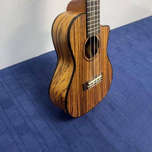 Used Lanikai SZW-CCA Acoustic Electric Concert Zebrawood Uke Ukulele - Image 6