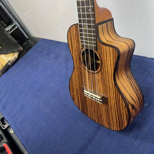 Used Lanikai SZW-CCA Acoustic Electric Concert Zebrawood Uke Ukulele - Image 7