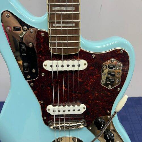Used Squier by Fender Classic Vibe 70's Limited Edition Jaguar Electric Guitar Daphne Blue 2021 - Image 8
