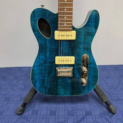 Used Michael Kelly 59 Port Thinline Tele Telecaster Style Electric Guitar Transparent Blue - Image 6