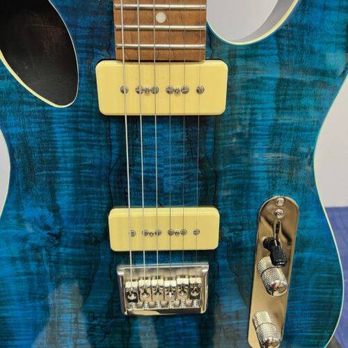 Used Michael Kelly 59 Port Thinline Tele Telecaster Style Electric Guitar Transparent Blue - Image 8