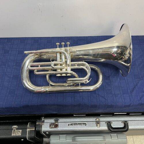 Used Yamaha YEP 202M Silver Marching Bb Euphonium with Case Made in Japan - Image 2