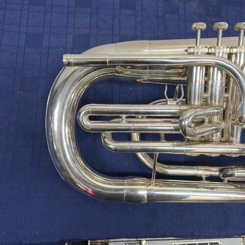 Used Yamaha YEP 202M Silver Marching Bb Euphonium with Case Made in Japan - Image 3