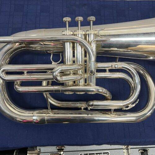 Used Yamaha YEP 202M Silver Marching Bb Euphonium with Case Made in Japan - Image 4