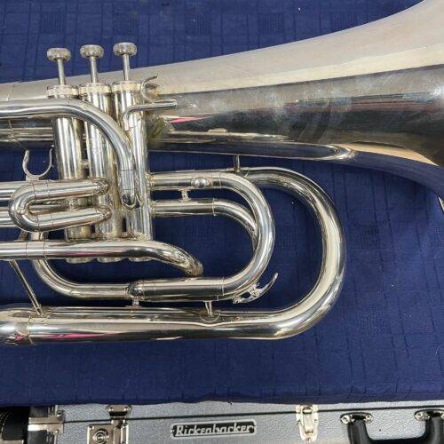 Used Yamaha YEP 202M Silver Marching Bb Euphonium with Case Made in Japan - Image 6