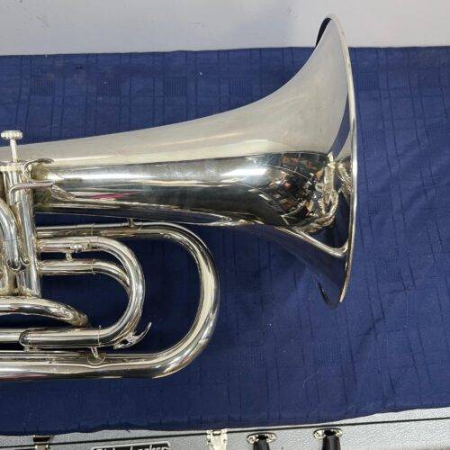 Used Yamaha YEP 202M Silver Marching Bb Euphonium with Case Made in Japan - Image 7