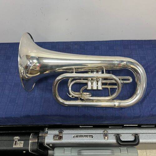 Used Yamaha YEP 202M Silver Marching Bb Euphonium with Case Made in Japan - Image 12