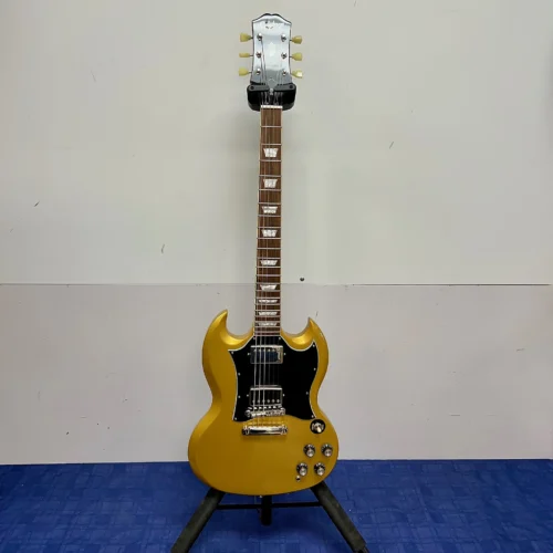 Used Epiphone SG Traditional Pro Metallic Gold Electric Guitar 2021 - Image 2