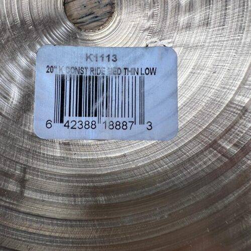 Used Zildjian K Constantinople 20" Medium Thin Low Ride Cymbal 1817 Grams K1113 - Image 9