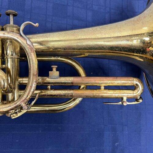Vintage Olds Fullerton Marching Bb Mellophone with Original Case 1977 - Image 5