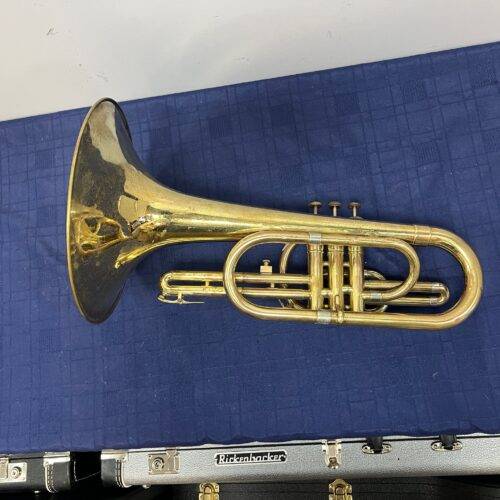 Vintage Olds Fullerton Marching Bb Mellophone with Original Case 1977 - Image 9