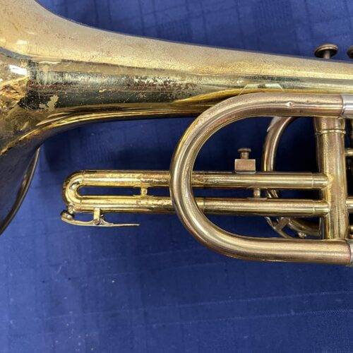 Vintage Olds Fullerton Marching Bb Mellophone with Original Case 1977 - Image 10