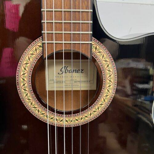 Used Ibanez GA35TCE Thinline Acoustic Electric Classical Guitar Dark Violin Burst - Image 8