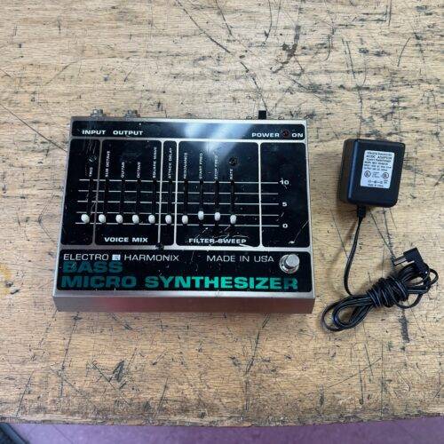 Used Electro Harmonix Bass Micro Synth Synthesizer Guitar Pedal Made in the USA with Original AC Adapter