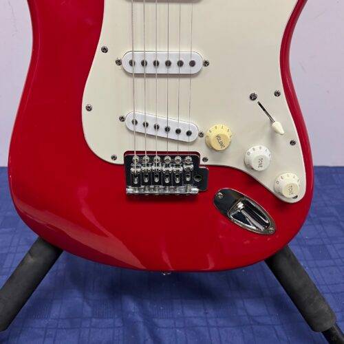 Used Squier Bullet Strat Stratocaster Electric Guitar Fiesta Red 2008 - Image 8