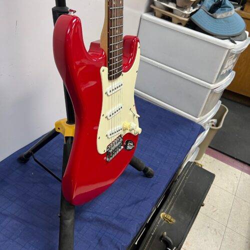 Used Squier Bullet Strat Stratocaster Electric Guitar Fiesta Red 2008 - Image 9