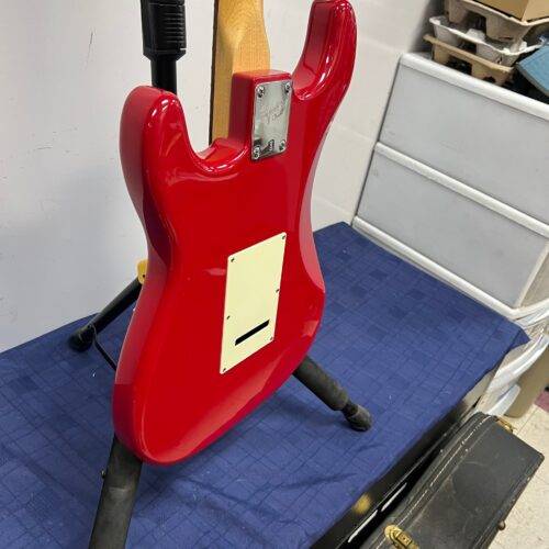 Used Squier Bullet Strat Stratocaster Electric Guitar Fiesta Red 2008 - Image 17