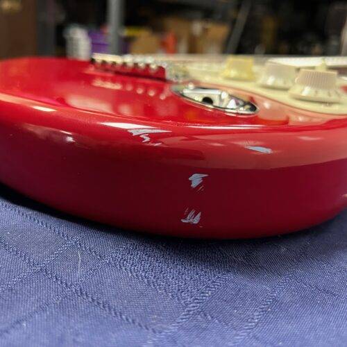 Used Squier Bullet Strat Stratocaster Electric Guitar Fiesta Red 2008 - Image 21