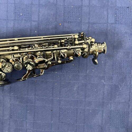 Used Cannonball Global Series Big Bell black lacquer Bb Soprano Sax Saxophone with Original Case and Two Necks - Image 4