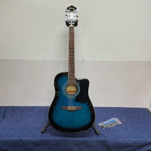 Used Ibanez V70CE-TBS Acoustic Electric Dreadnought Guitar Transparent Blue
