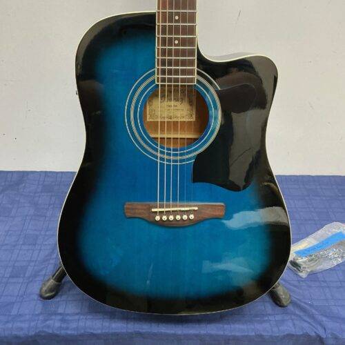 Used Ibanez V70CE-TBS Acoustic Electric Dreadnought Guitar Transparent Blue - Image 6