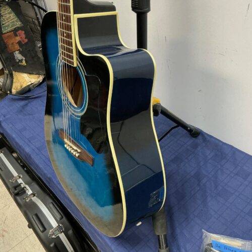 Used Ibanez V70CE-TBS Acoustic Electric Dreadnought Guitar Transparent Blue - Image 8