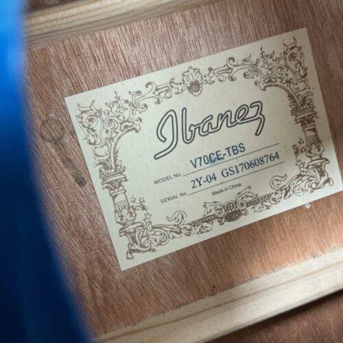 Used Ibanez V70CE-TBS Acoustic Electric Dreadnought Guitar Transparent Blue - Image 18