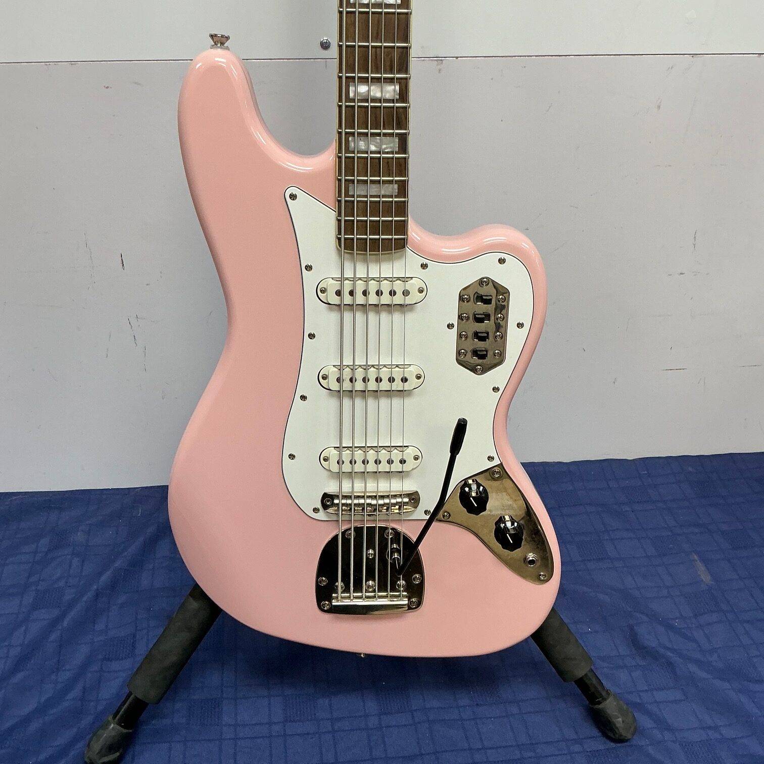 Used Squier Classic Vibe Bass VI Electric Guitar Shell Pink 2021 - Image 7