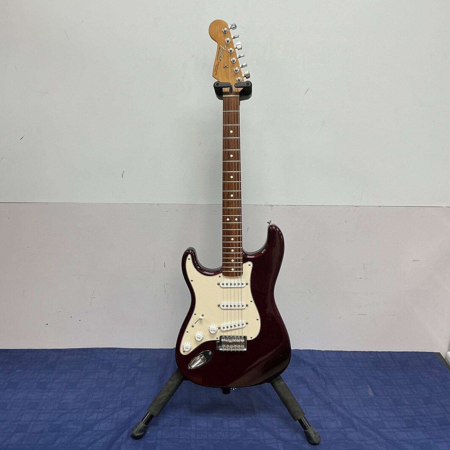 Used Fender Standard Lefty Left Handed Strat Stratocaster Electric Guitar Made in Mexico 2006 60th Anniversary Midnight Wine