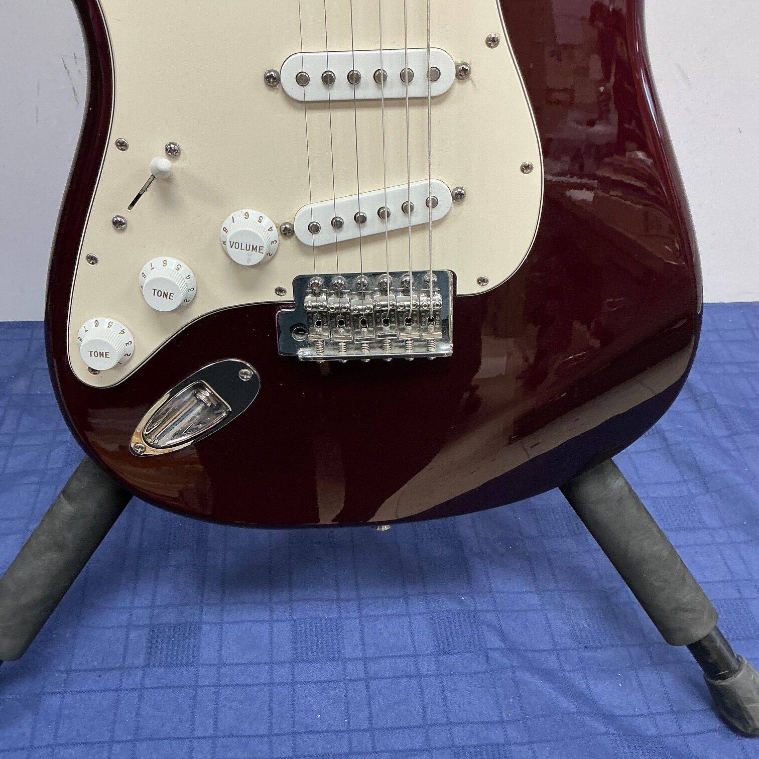 Used Fender Standard Lefty Left Handed Strat Stratocaster Electric Guitar Made in Mexico 2006 60th Anniversary Midnight Wine - Image 8