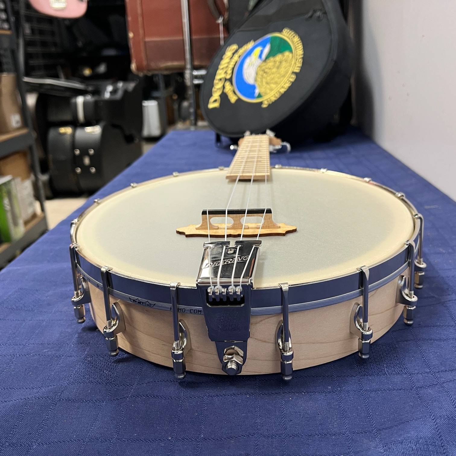 Used Deering Goodtime Concert Banjo Ukulele - Blonde Satin, Nickel Hardware with Case and Strap Banjolele - Image 11