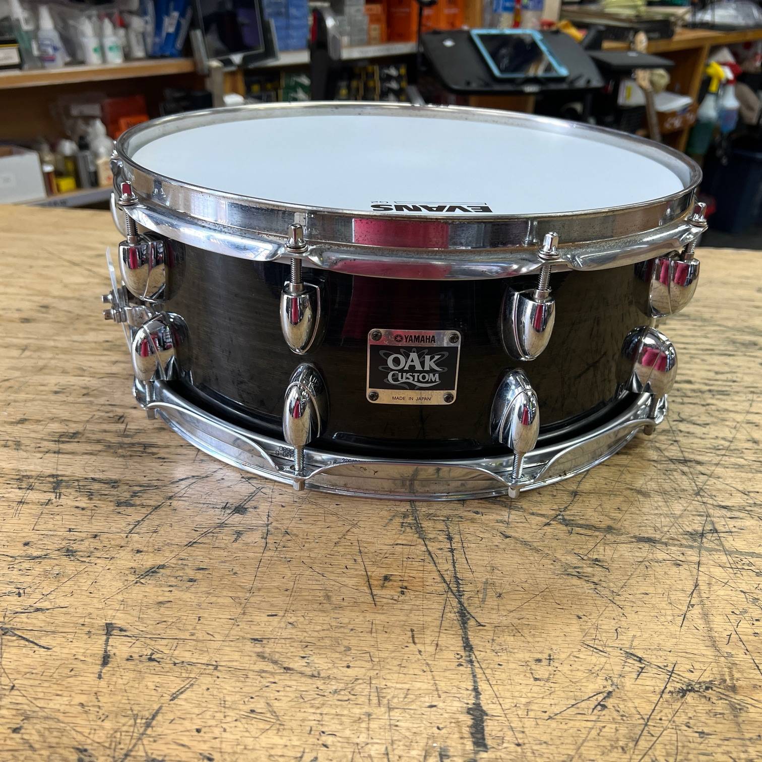 Used Yamaha NSD085A Oak Custom 14" x 5.5" Snare Drum Made in Japan